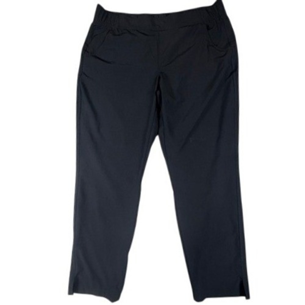 Eddie Bauer Traveler‎ Pant Women L Black Stretch Hiking Active Slit Hem
